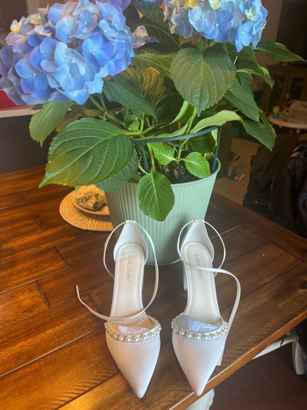 Bella Belle Emery
Pearl- Embellished White Pointed Toe Dress Heels